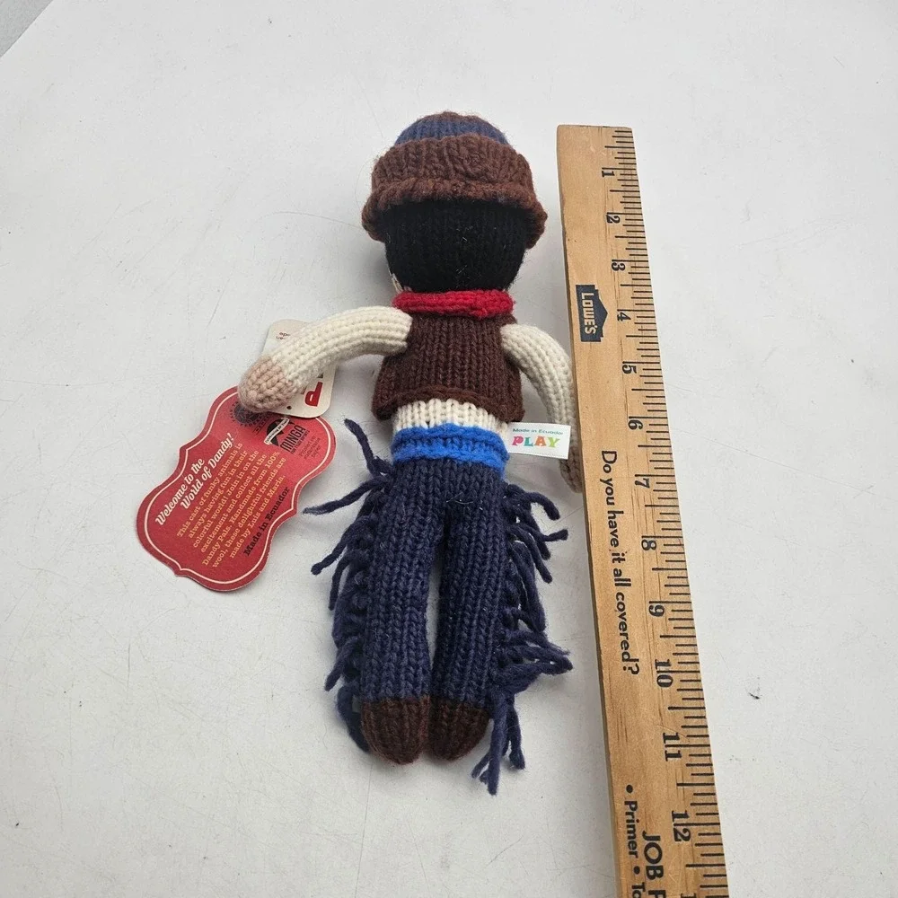 Dandy Pals Cowboy Knit Plush Stuffed Doll Toy Small Wool Handmade Ecuador